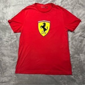 Ferrari Scuderia T Shirt LARGE Red White F1 Racing